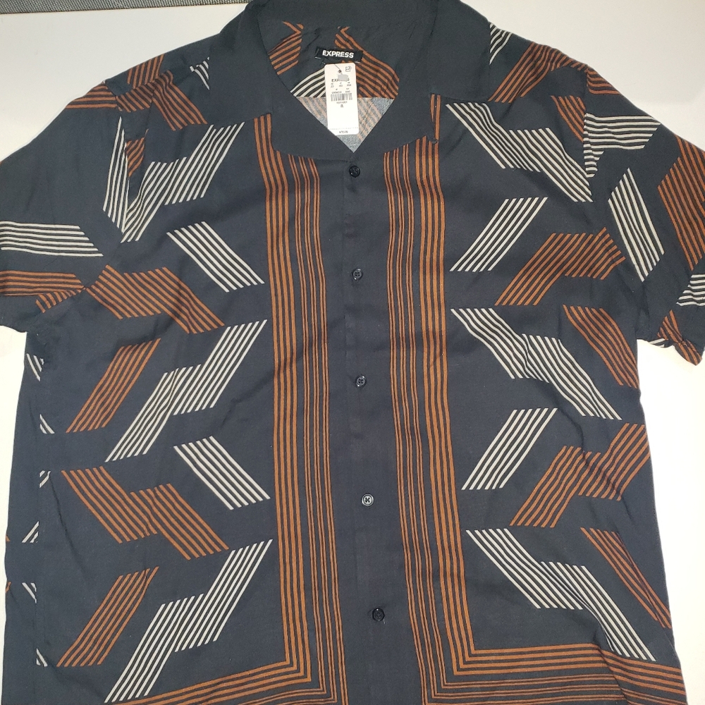 Express men's button up short sleeve